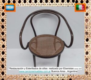 SILLÓN ESTERILLADO RESTAURADO Y ESTERILLADO MAS PÁTINA